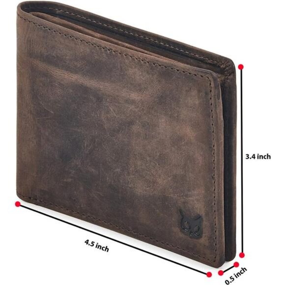 Bifold Wallet RFID Blocking Slim Front Pocket - Thin & Stylish with ID Window - Picture 1 of 6